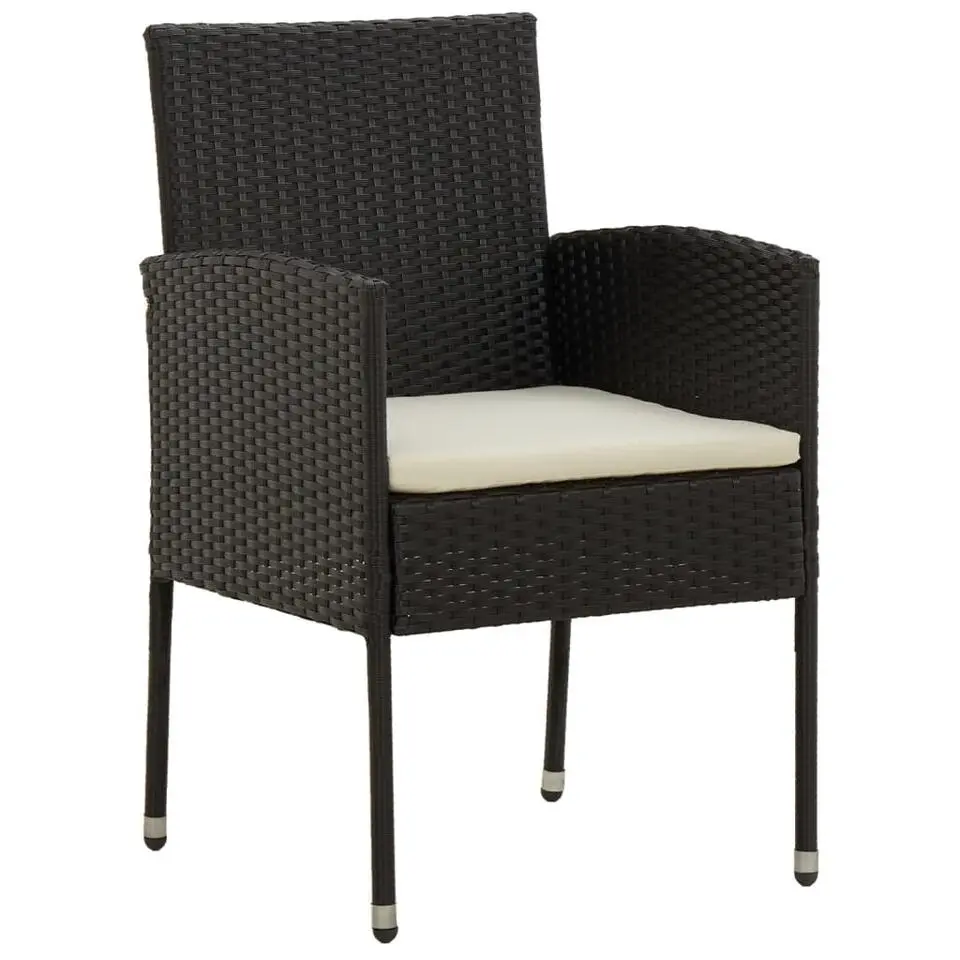 vidaXL - Tuinset - Zwart - Poly rattan