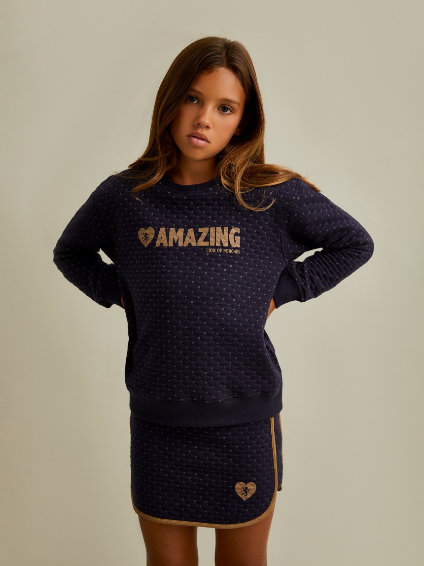 Sweater de malha com estampado