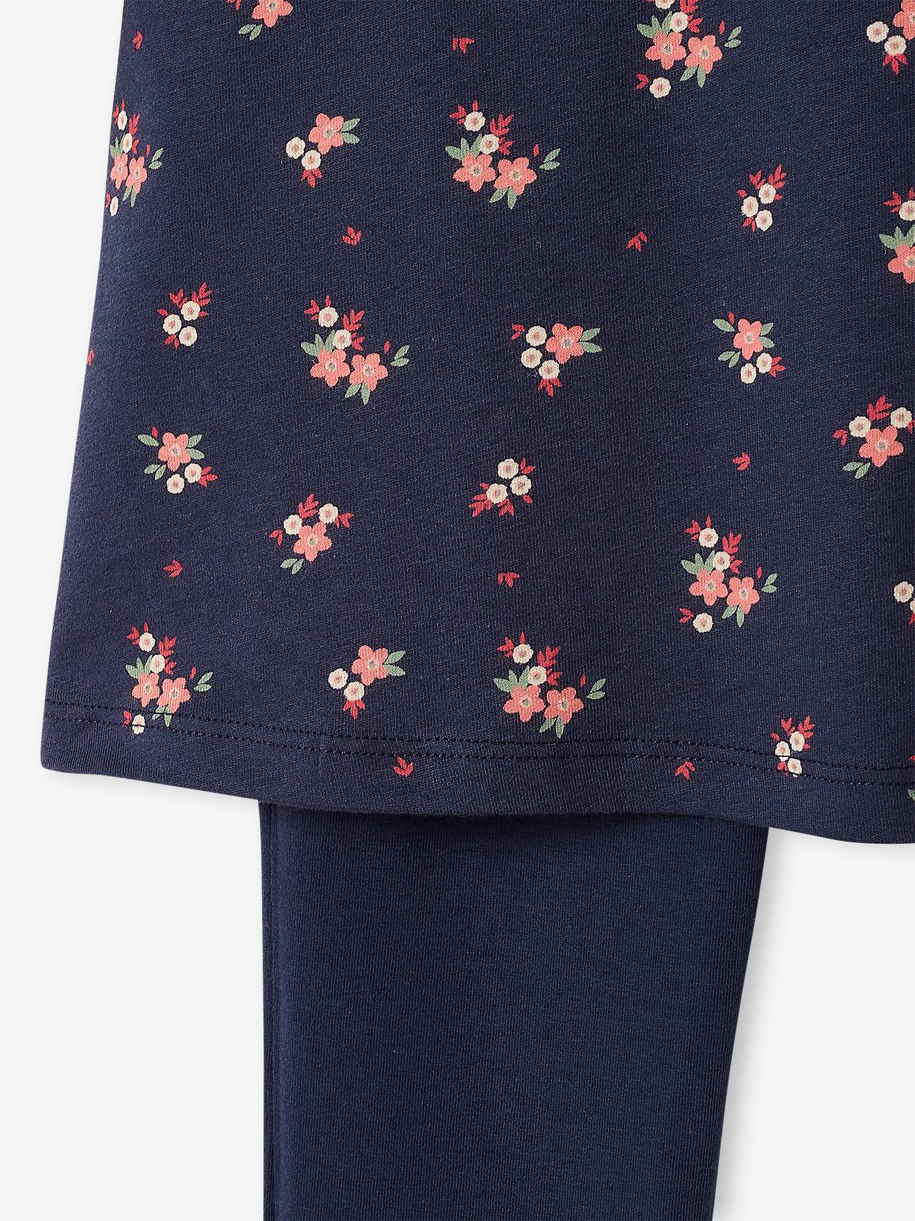 Conjunto com 2 camisolas florais + leggings estampadas rosa claro