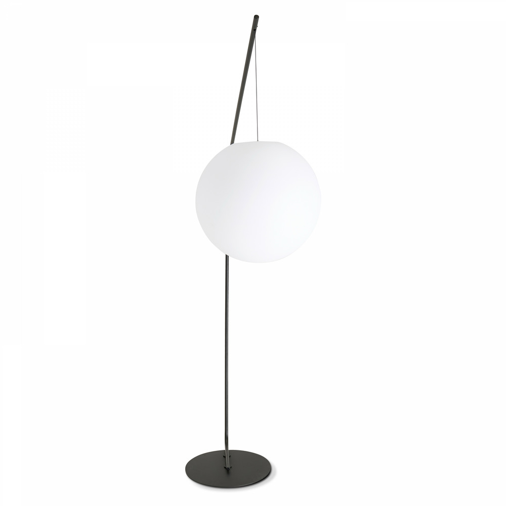 Lampadaire arche ronde en acier gris
