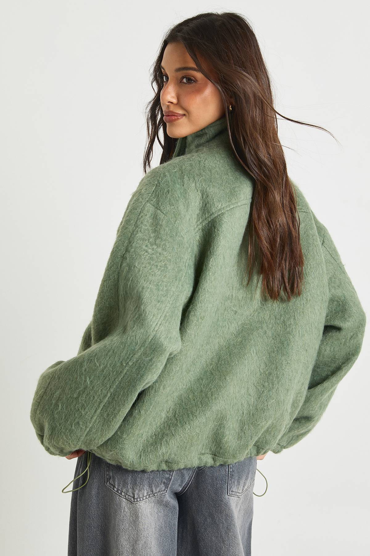 boohoo Veste Bomber Aspect Laine Texturée