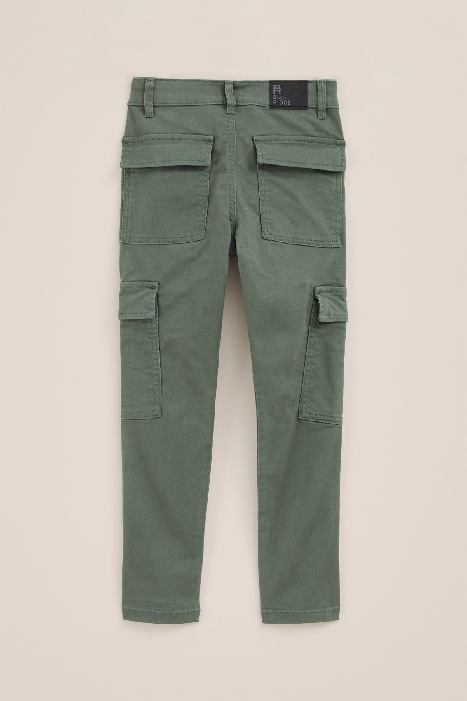 Jongens slim fit cargobroek WE Fashion Legergroen