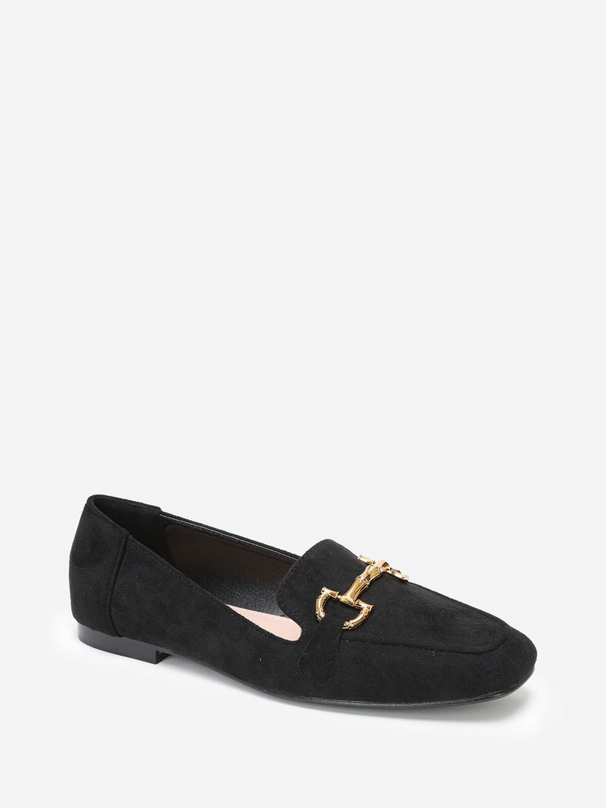 Mocassins en suédine avec bride- Noir
