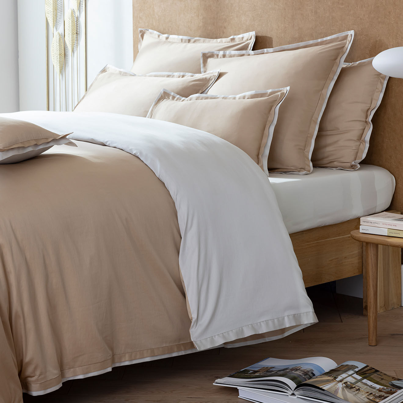 Perle de Coton Parure housse de couette en Satin de Coton Bryant ivoire