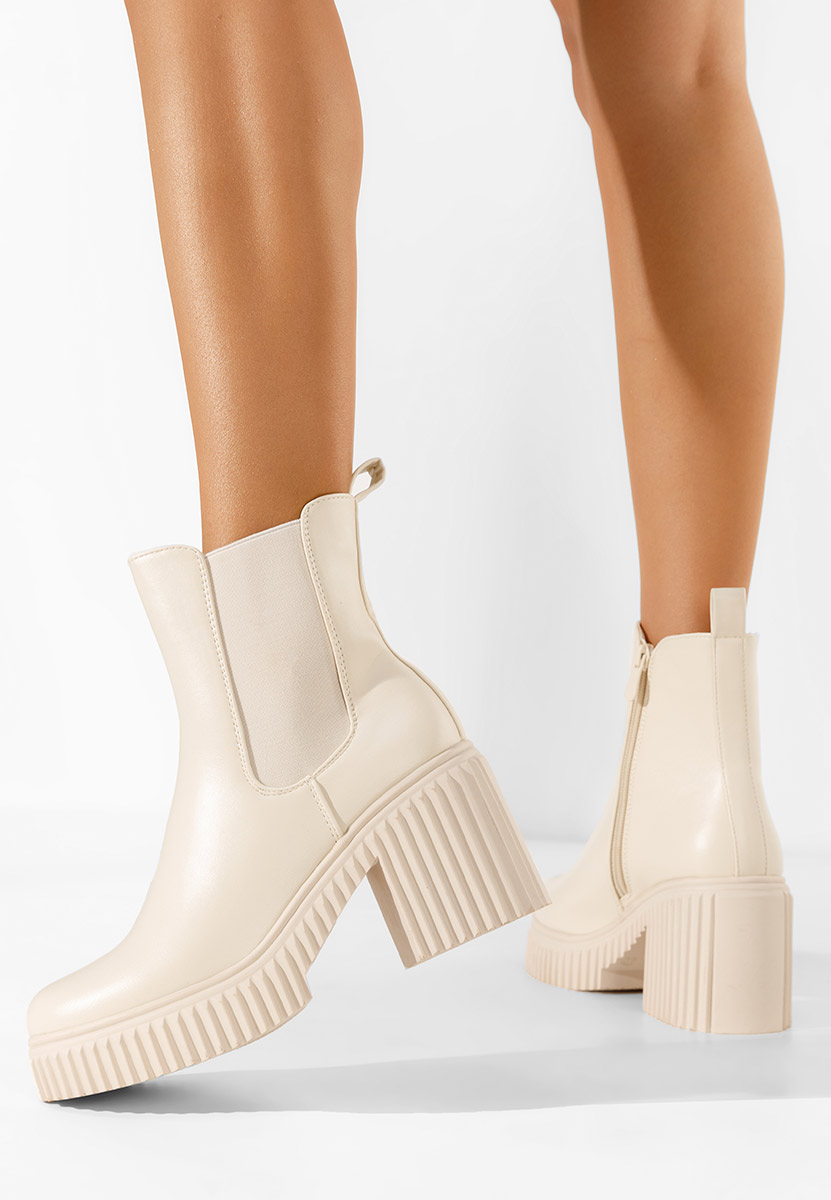Bottines chelsea femme beige Enicena