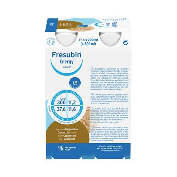 Fresubin Energy Drink Cappuccino Trinkflasche, 4X200 ml