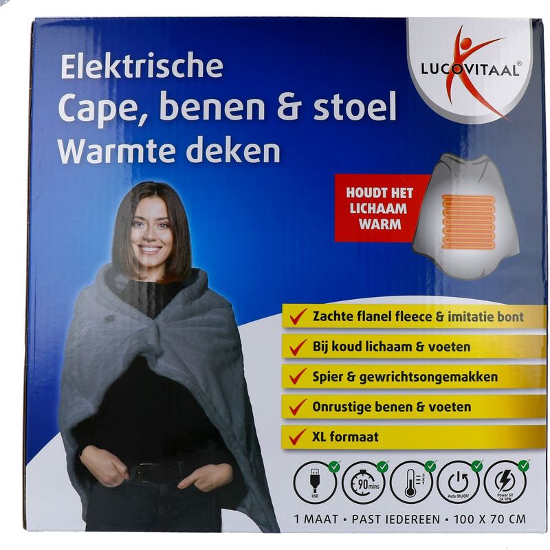 Lucovitaal - Electrische cape benen & stoel warmte deken - 1 Paar