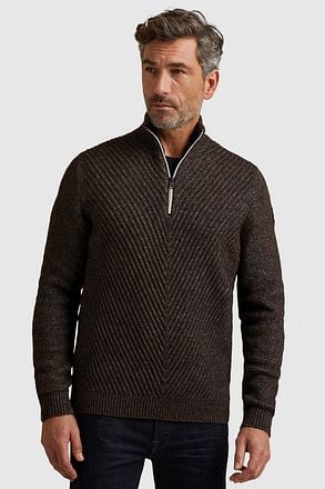 Vanguard Trui Half Zip Wol Bruin VKW2310312-8080 kopen