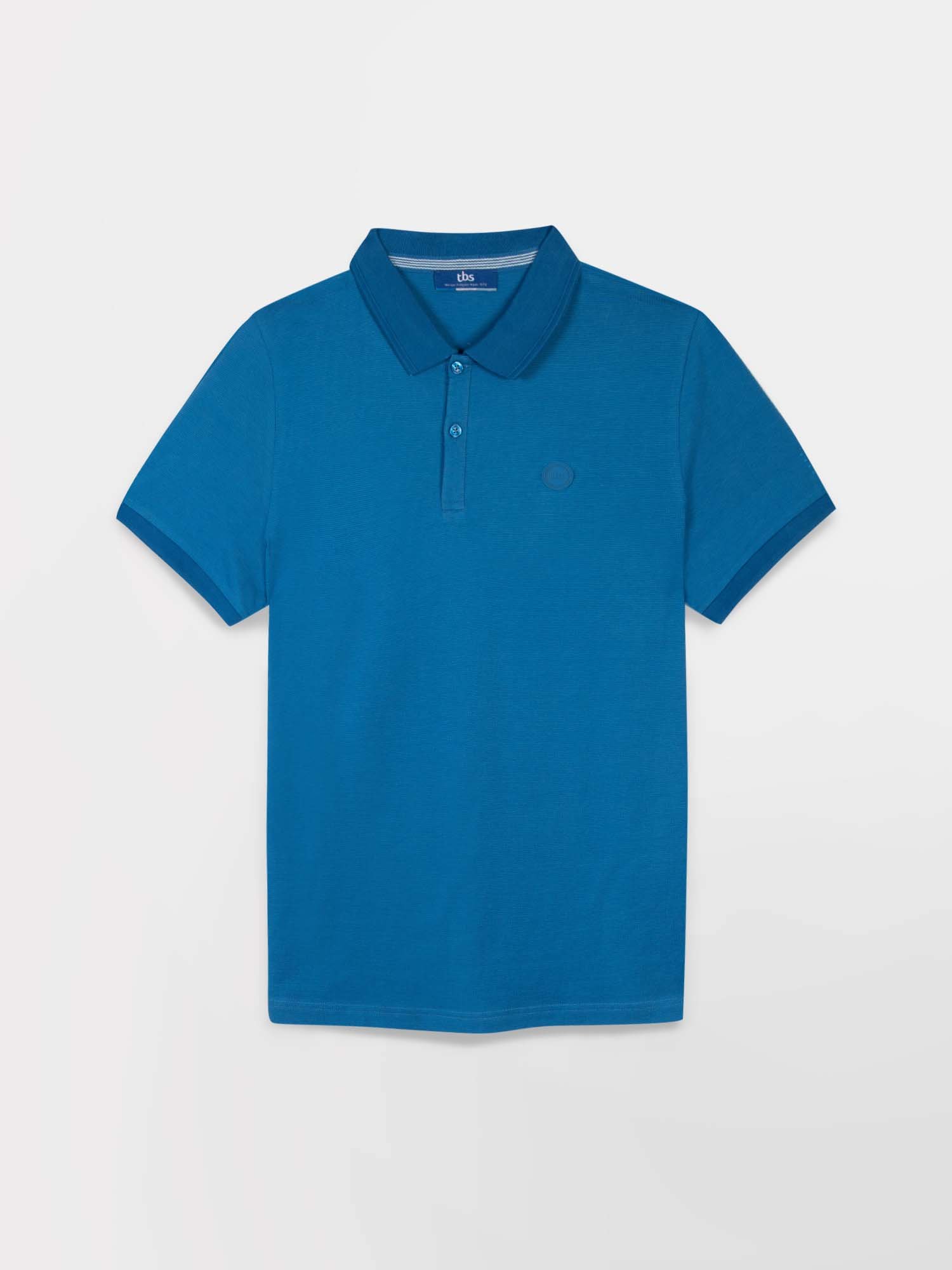 Polo Homme Manches Courtes Jersey Coton Bleu