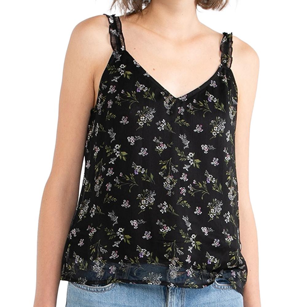 Vero Moda Top Noir à Fleurs Femme Vero Moda Debby