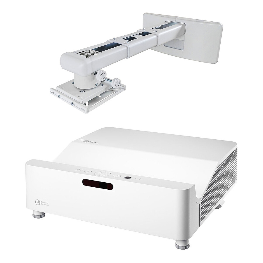 Optoma ZW410UST + Support mural OWM3000 - DLP Laser WXGA - 4000 Lumens, Support mural OWM3000