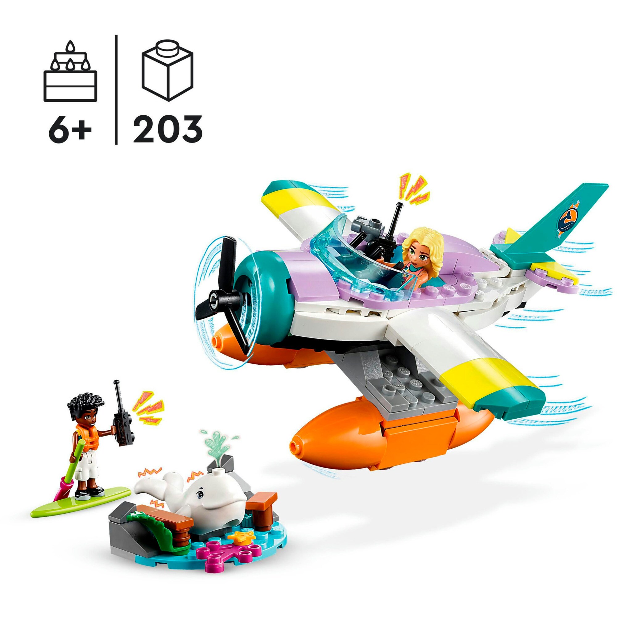 LEGO Konstruktionsspielzeug Friends Seerettungsflugzeug