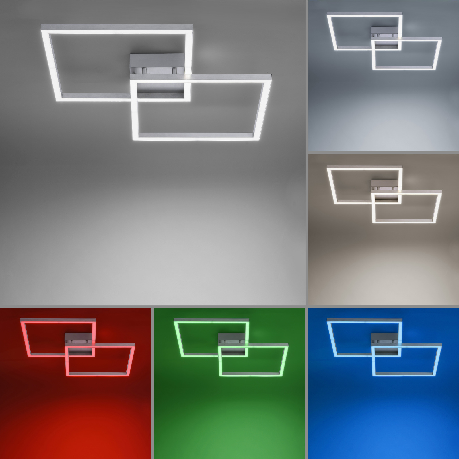 LED-Deckenleuchte - silberfarben - SmartHome - mit Fernbedienung
