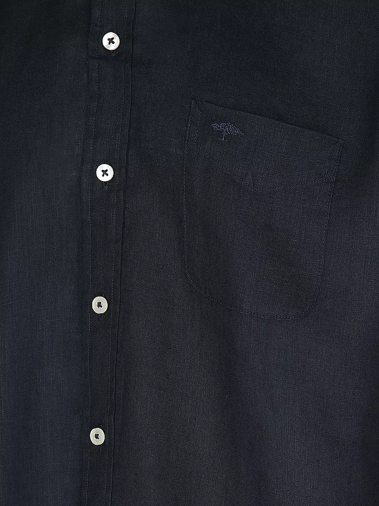 FYNCH HATTON Leinenhemd Casual Fit dunkelblau
