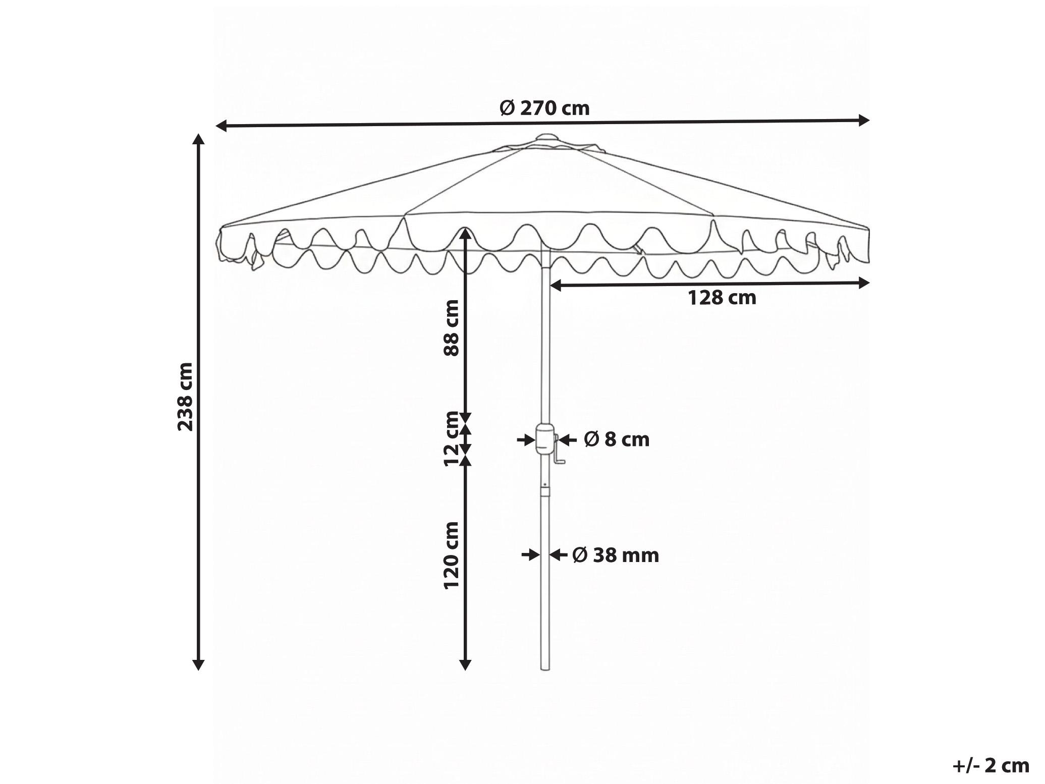 Parasol 270 cm ISOLOTTO Beige