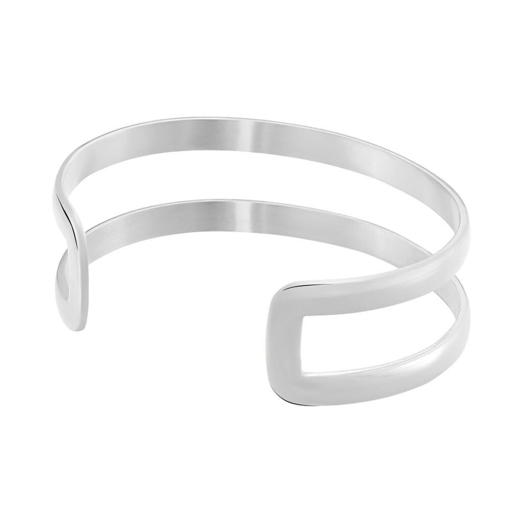 Bracelet Manchette Lisie Acier Blanc