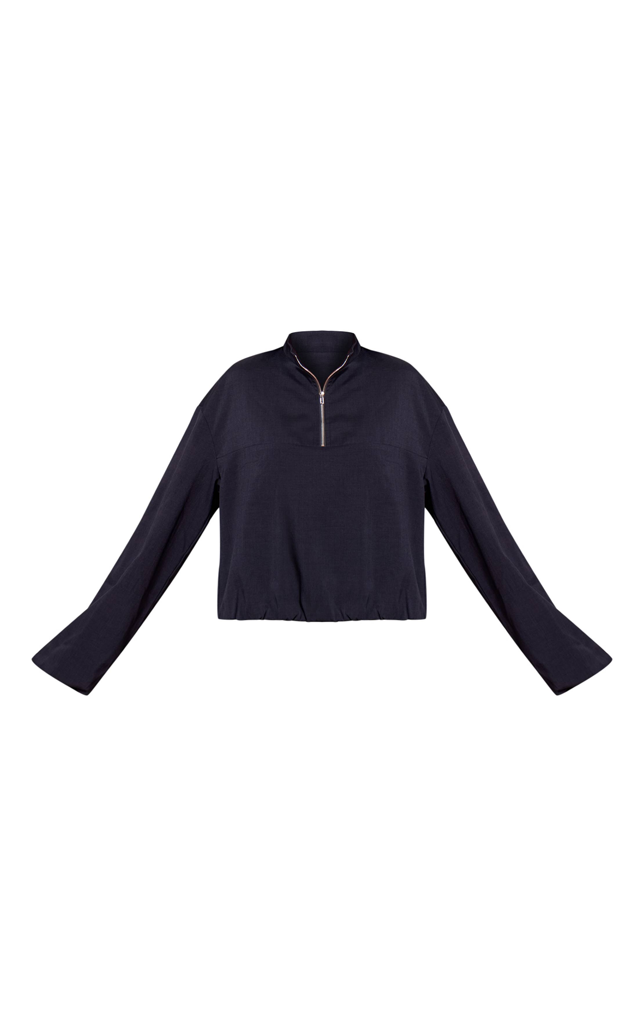 Bleu Marine Ensemble Veste Cintrée À Fermeture Éclair Quart