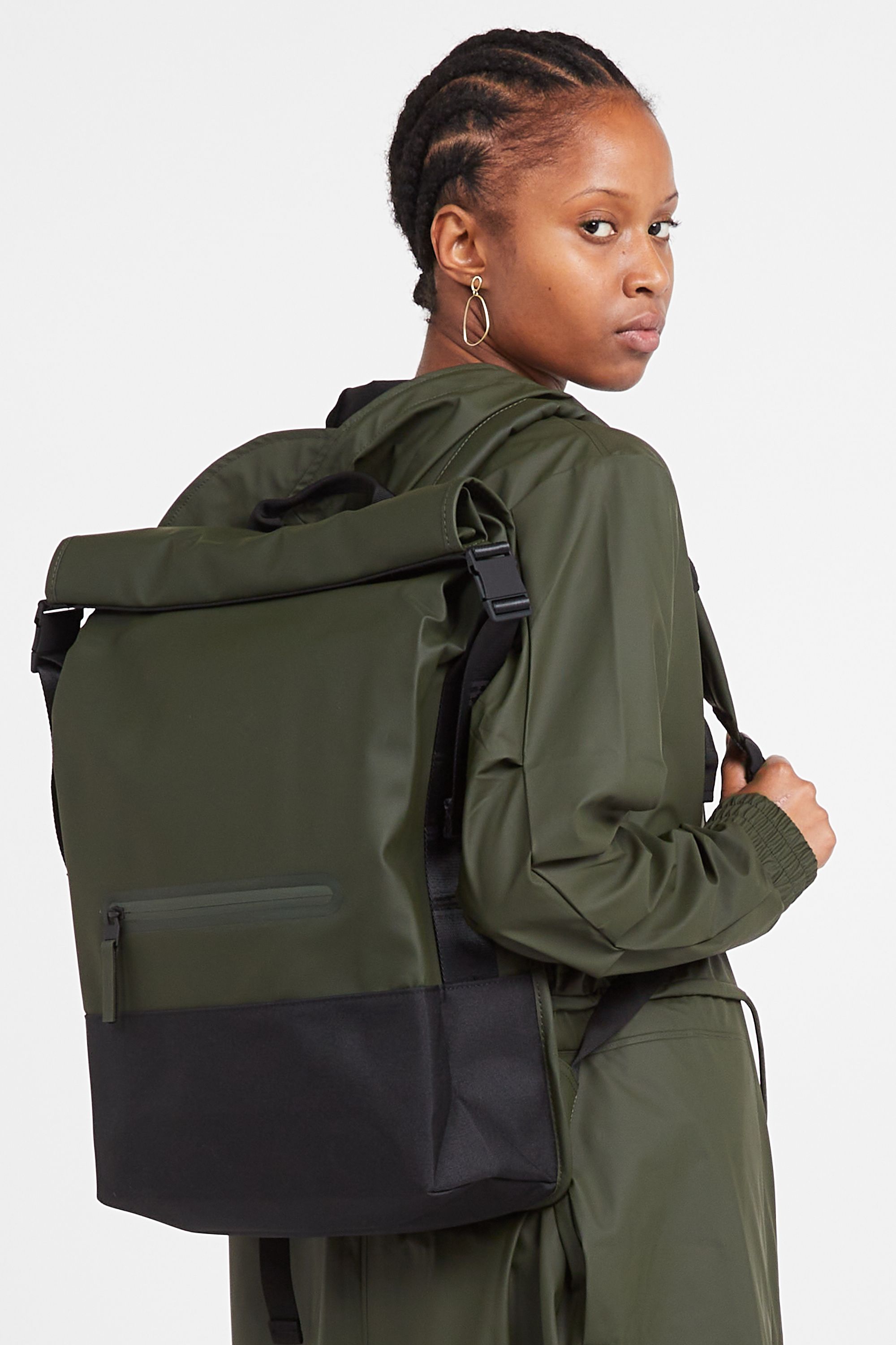 RAINS Sac à dos  Trail Rolltop Backpack W3 Kaki