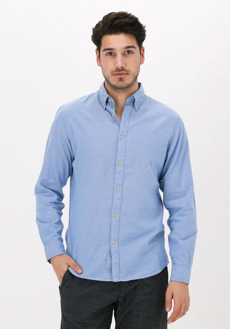 SELECTED HOMME lichtblauwe selected homme casual overhemd slhslimflannel shirt ls w noos
