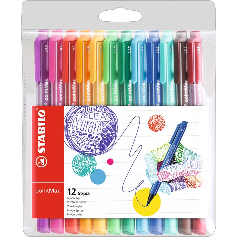 Stabilo Faserschreiber pointMax, 12er Etui, assortiert