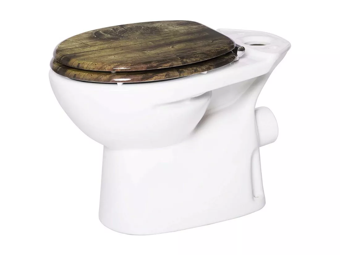 Siège de toilette abattant effet bois marron 43.6 x 37.7 x 43.6 cm 19_0000708