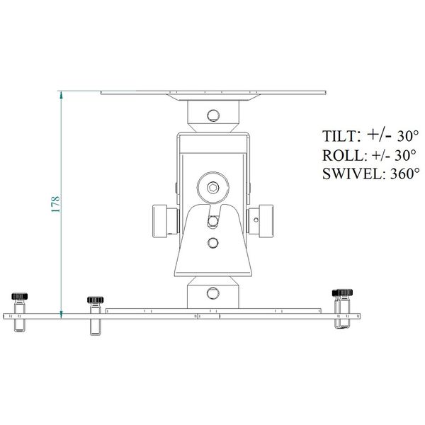 Euromet Arakno Ceiling Mount Bk