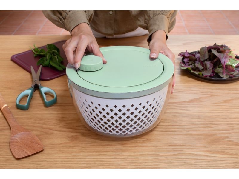 Brabantia Salatschleuder Tasty  25 cm, Grün/Transparent Schleuder für Salat