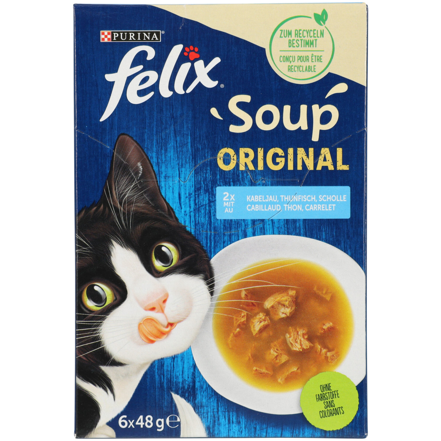 Felix Katzenfutter Soup Fisch assortiert 6x48g