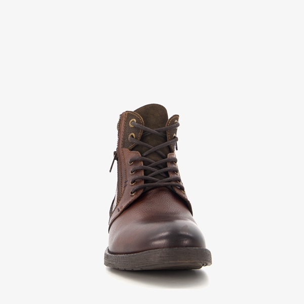 Van Beers leren heren veterboots donkerbruin