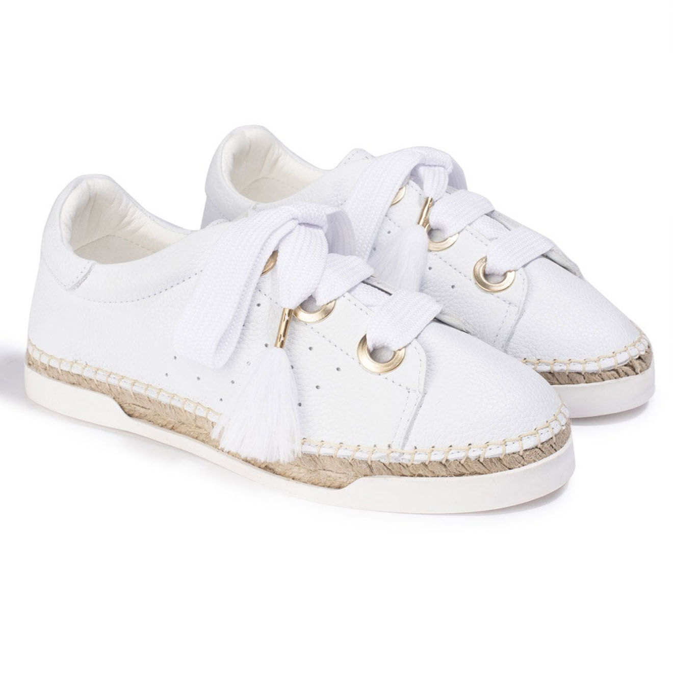 Canal Saint Martin Baskets espadrilles en Cuir Lancry Shock blanches