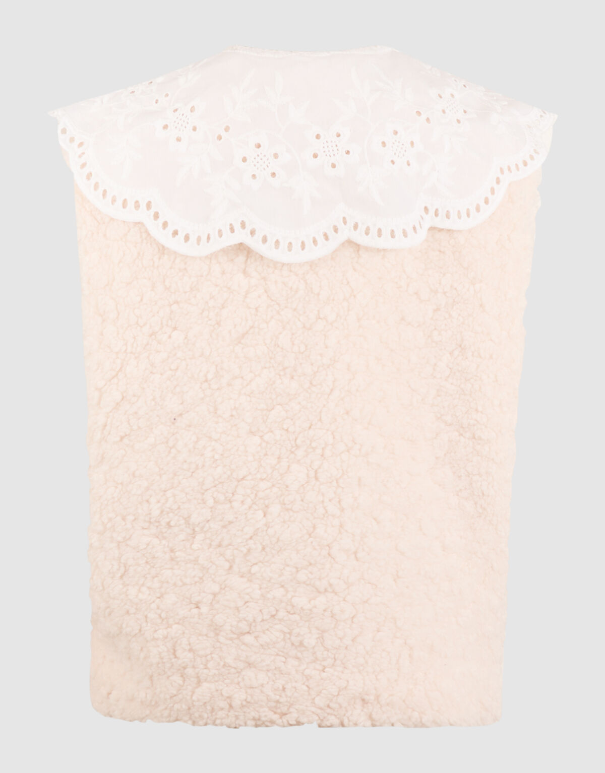 Teddy Mix Gilet Gebroken Wit