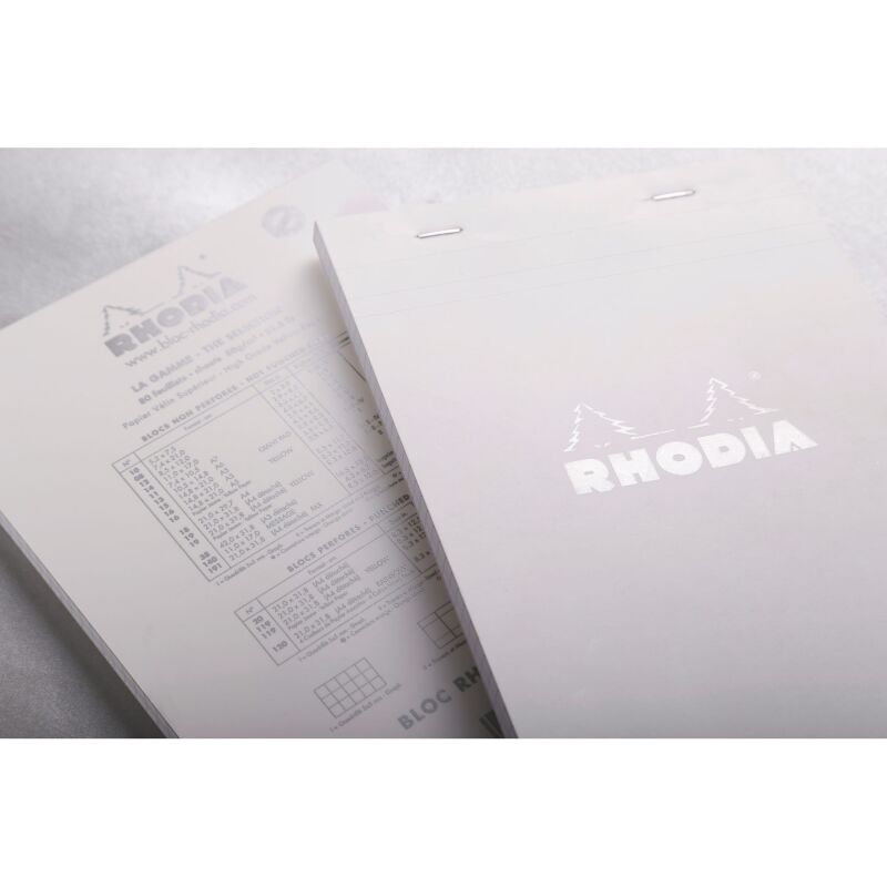 Bloc de bureau Premium Rhodia 14,8 x 21 cm agrafé blanc n°16 - 5 x 5 - 80 feuilles
