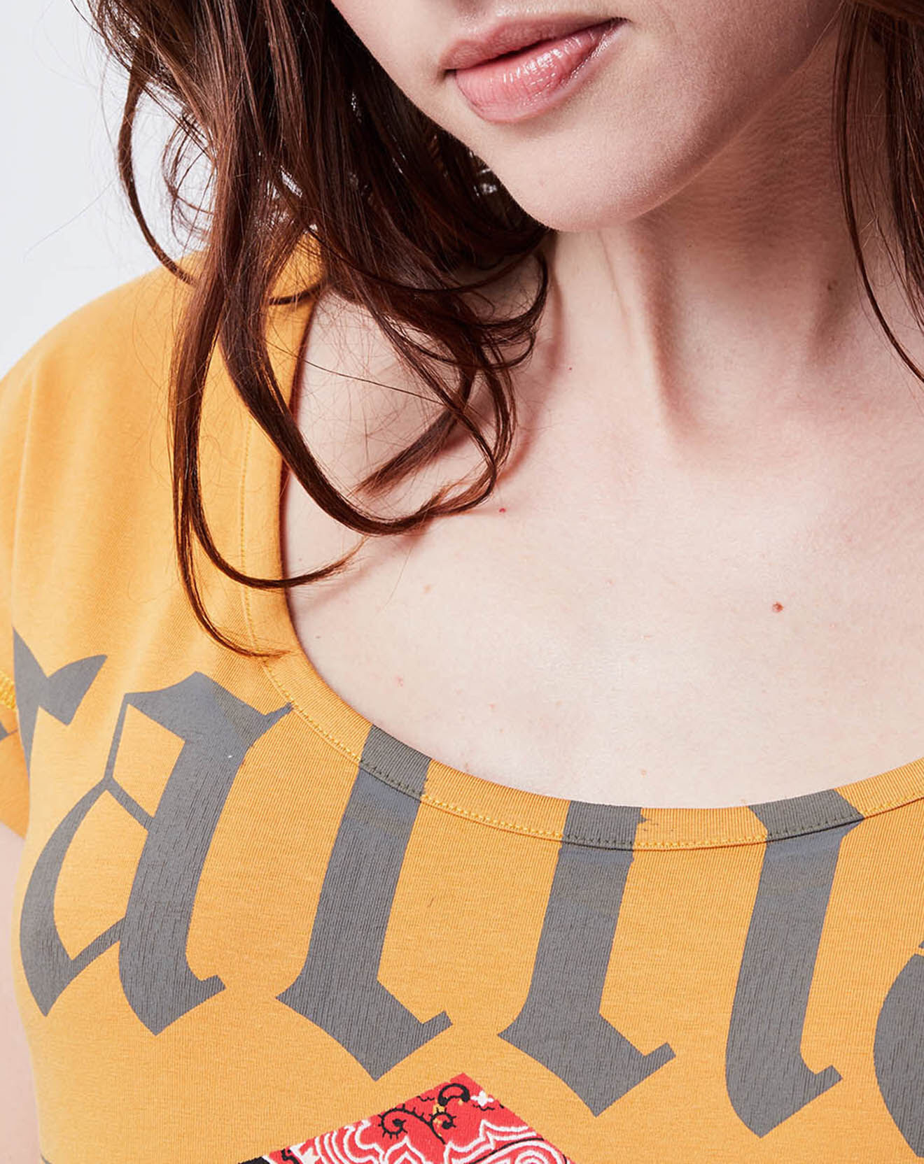 John Galliano T-Shirt long Gazette orange/rouge/gris