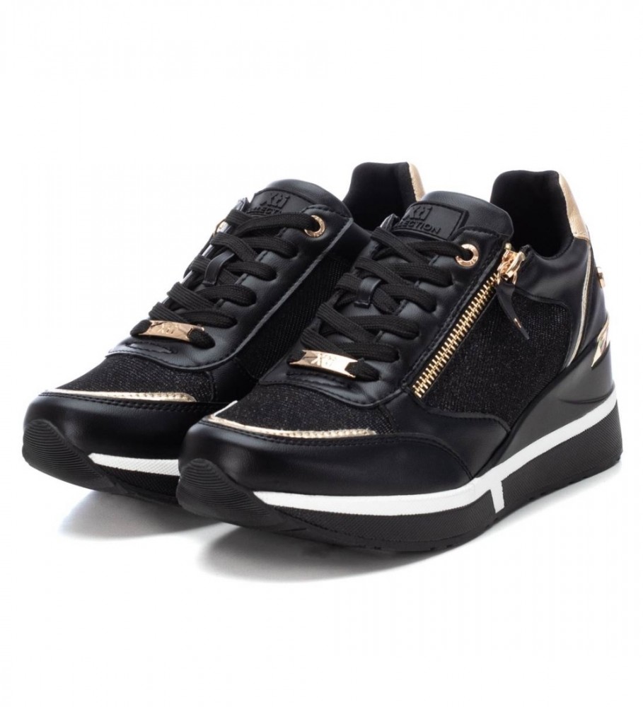 Tênis Xti 141710 Preto - Salto Anabela de 6cm -