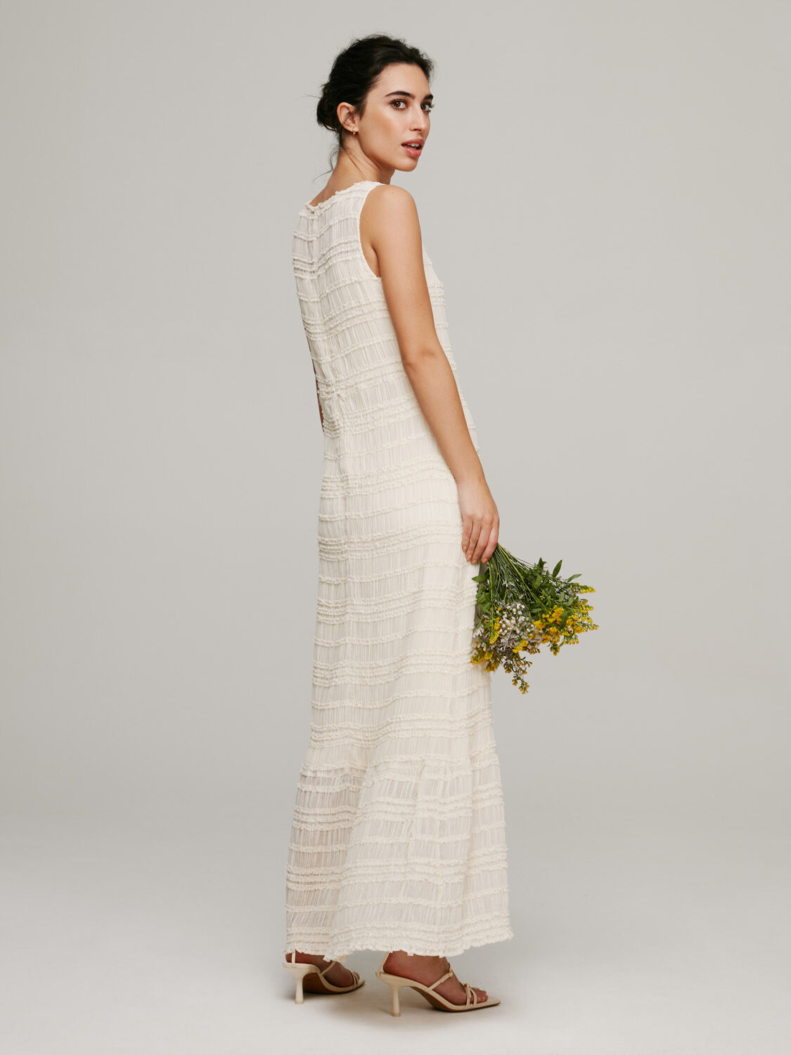 Vestido drapeado - Cinza