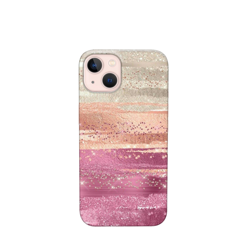 iPhone 13 Kunststoff Hülle Schimmer der Eleganz - Pink