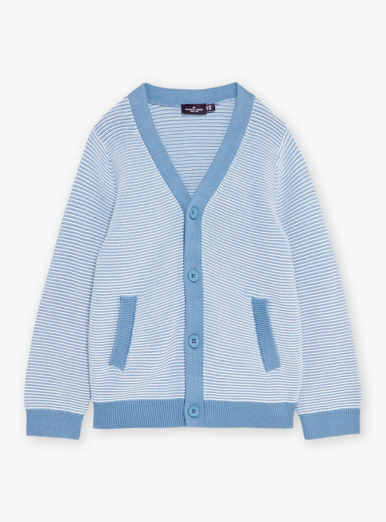Gilet bleu à imprimé à rayures