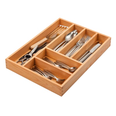 Besteckeinsatz Buchenholz, Breit