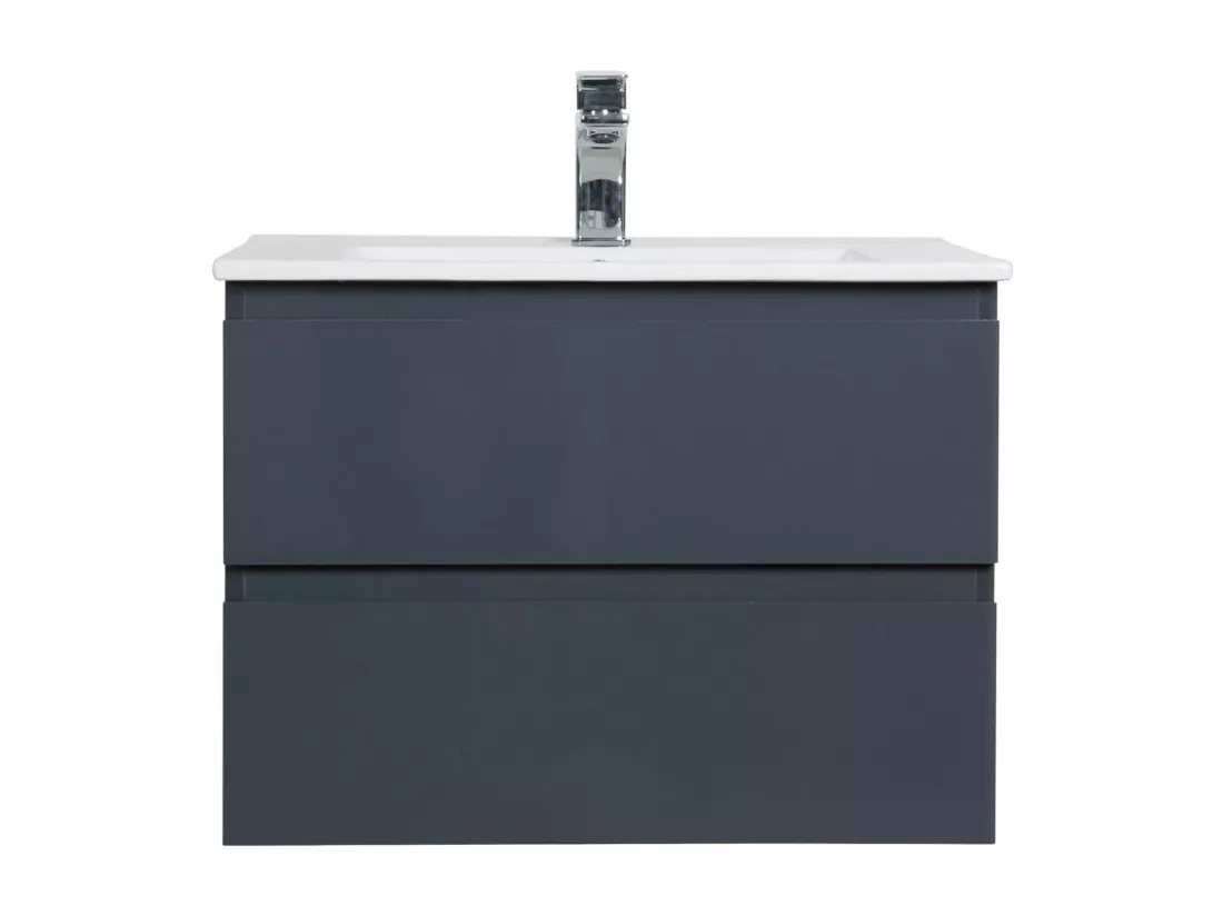 Meuble simple vasque gris anthracite 60cm + vasque