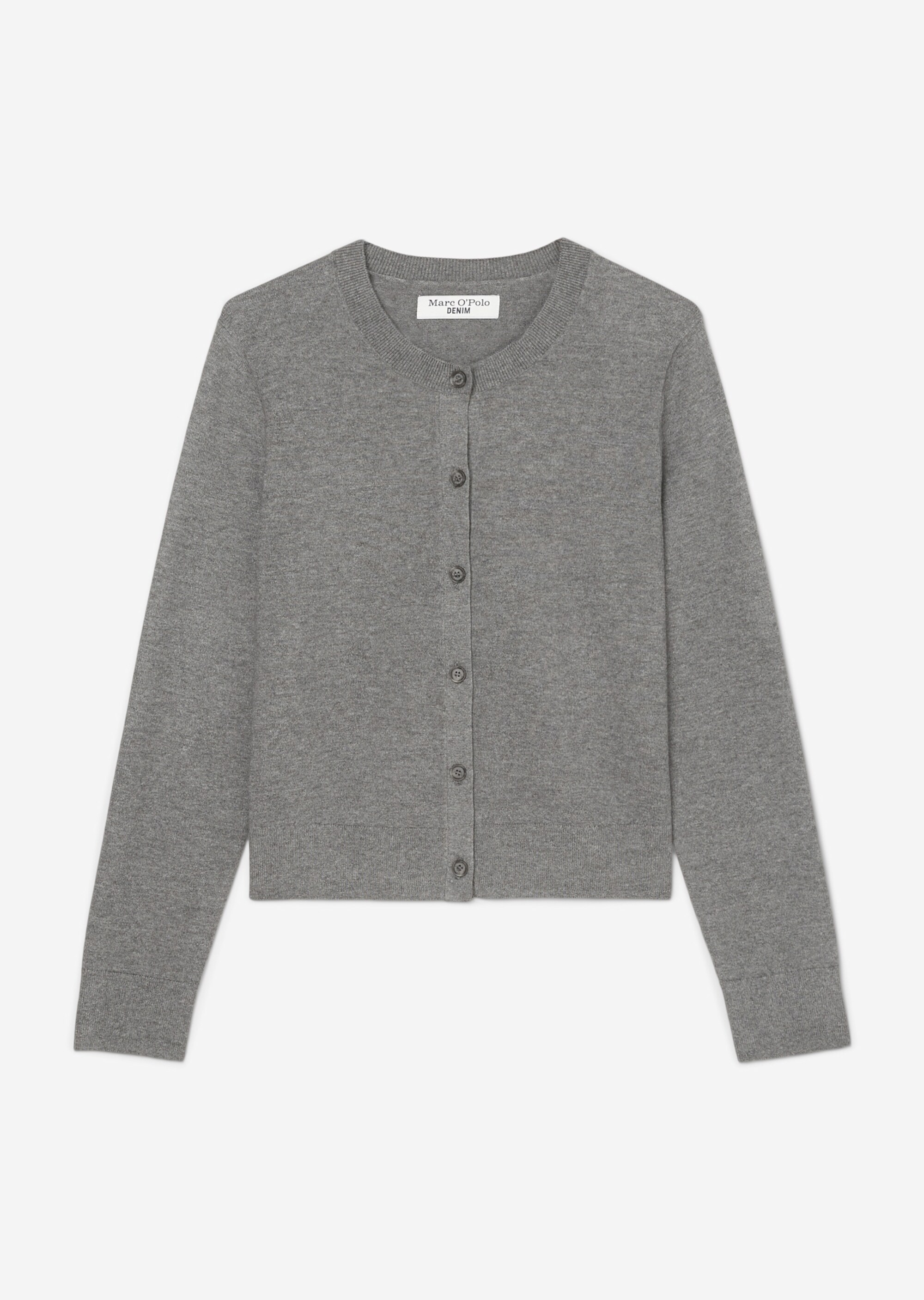 Rundhals-Cardigan regularaus Soft Cotton Stretch