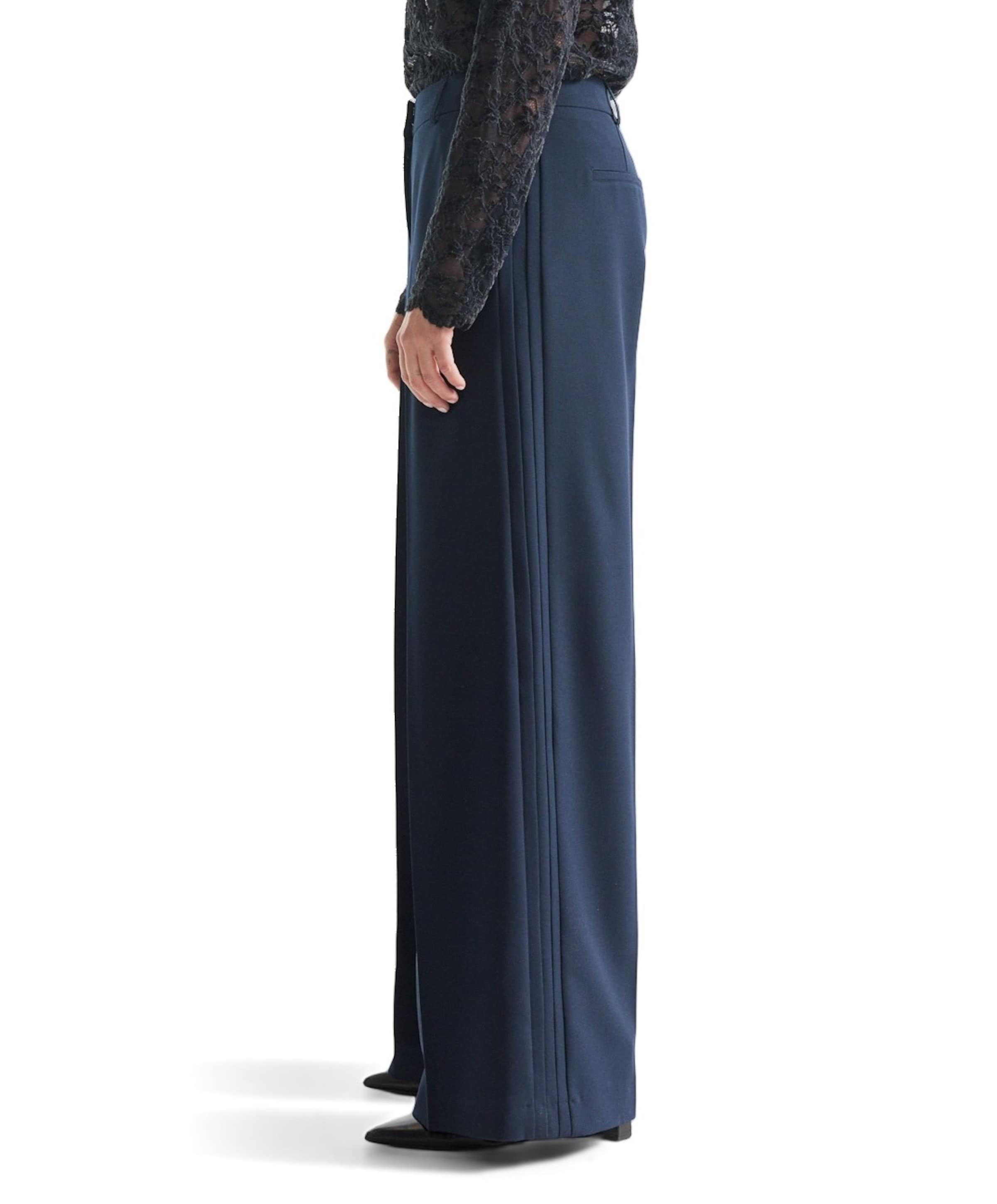 JANSEN Amsterdam BERRA wb 403 extra wide leg long contrast ch dames broek blauw