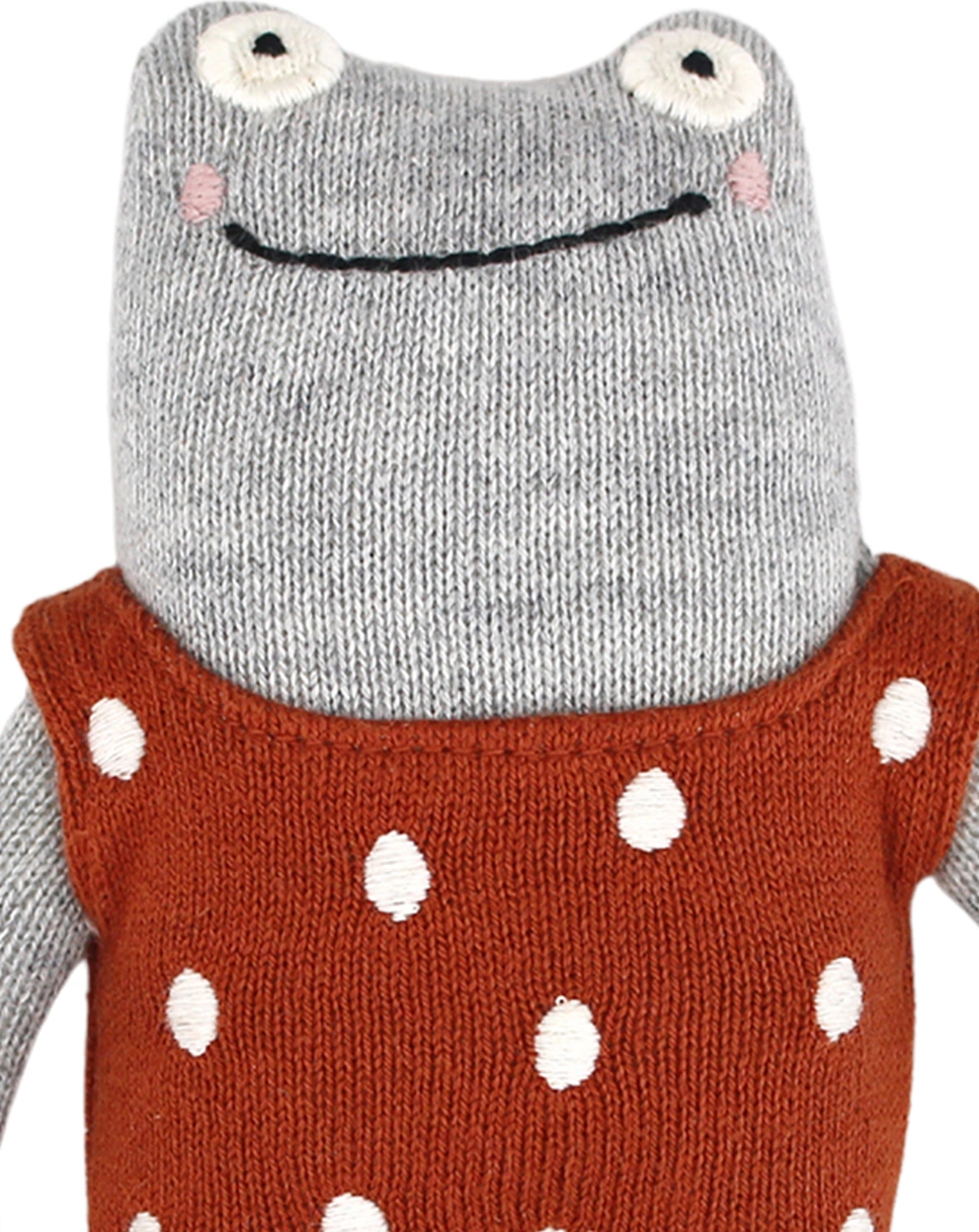 Stoffrassel FROSCH in grau/rot