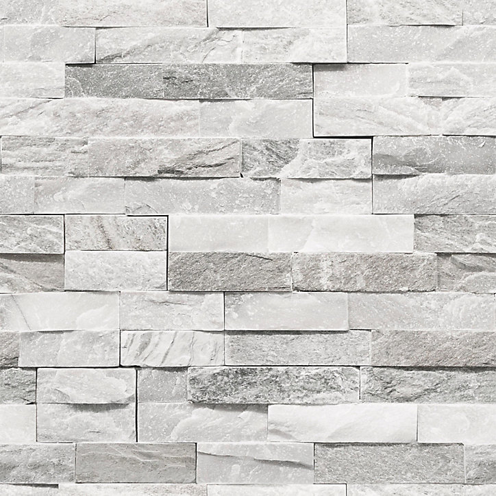 Papier peint imitation brique vinyle sur intissé Jori GoodHome blanc