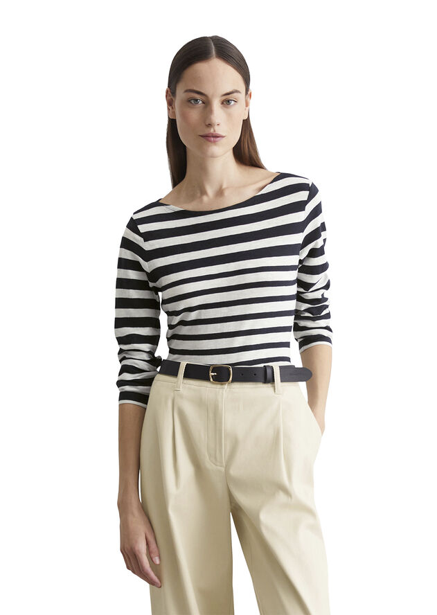 Marc O’Polo T-shirt, long sleeve, boat neck, st Multi dark
