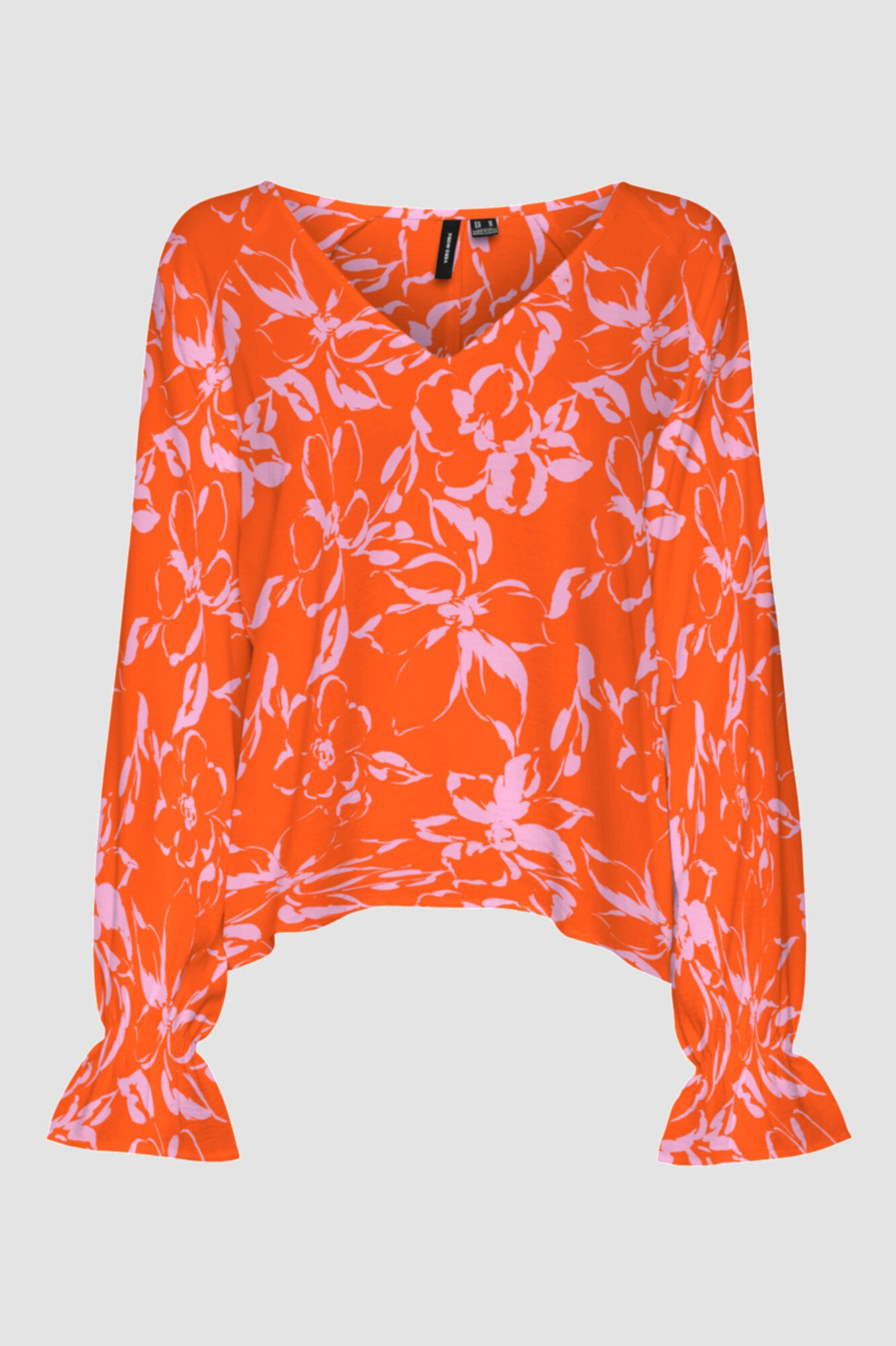Blusa de manga comprida estampada - Laranja