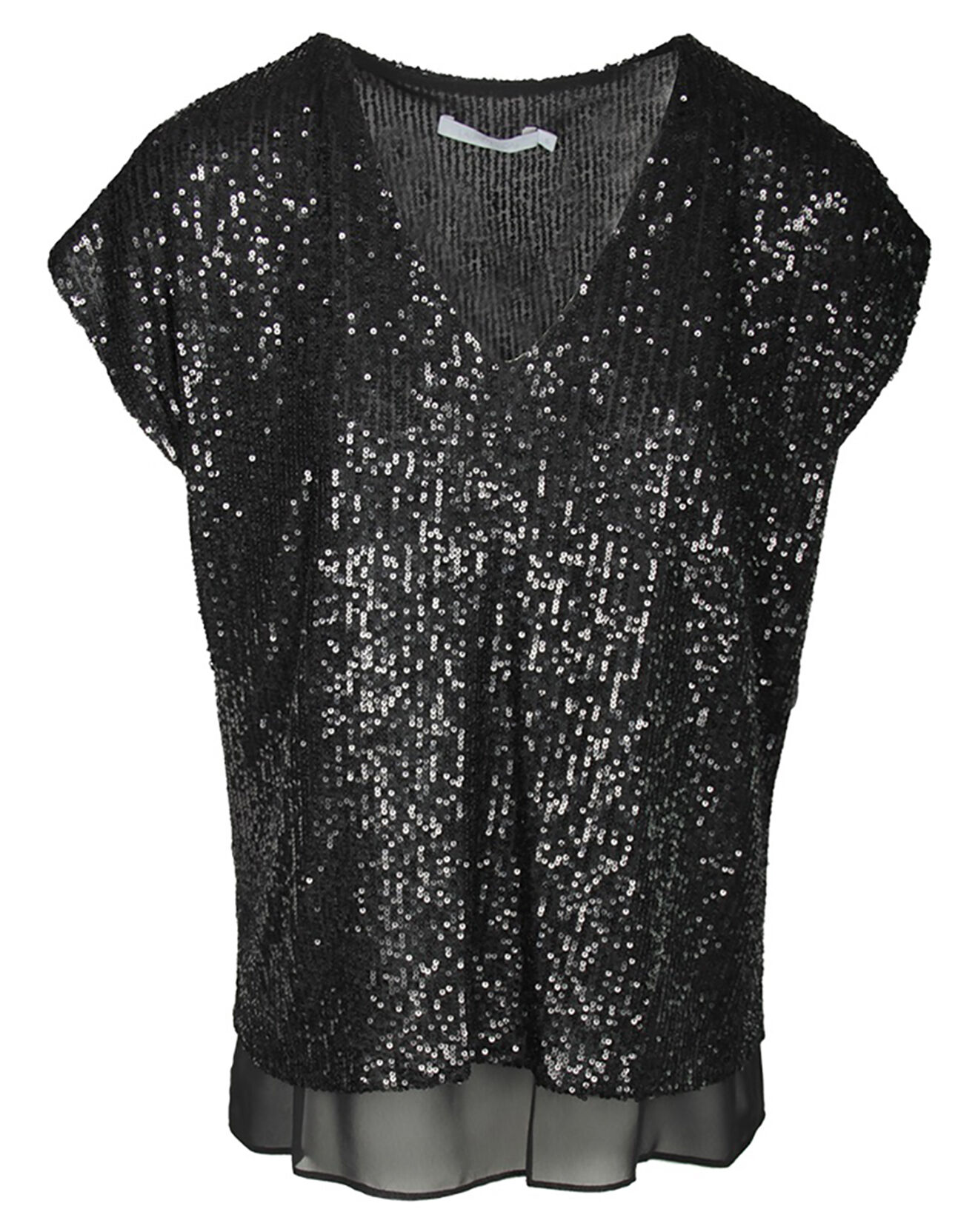 Lauren Vidal Top Canyon à sequins noir