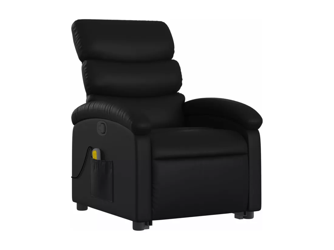 Fauteuil inclinable massant Noir Similicuir