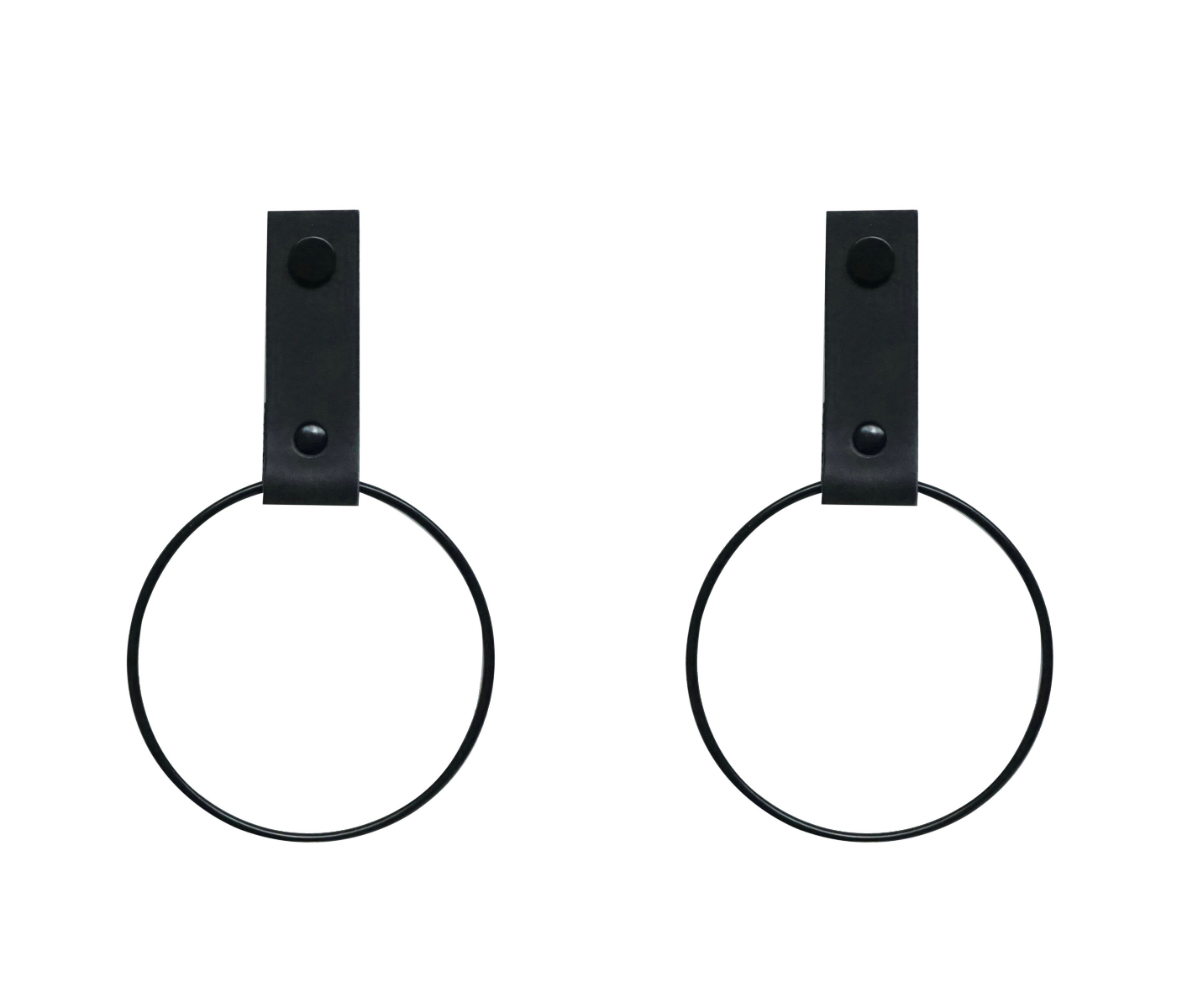 Leren handdoekring maat S (ring zwart) 2x leren Handdoekring  |  ZWART maat S