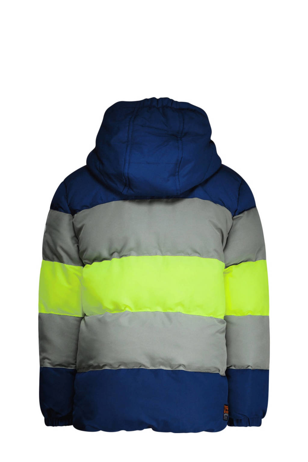 TYGO & vito gewatteerde winterjas Joppe donkerblauw/groen/neon geel