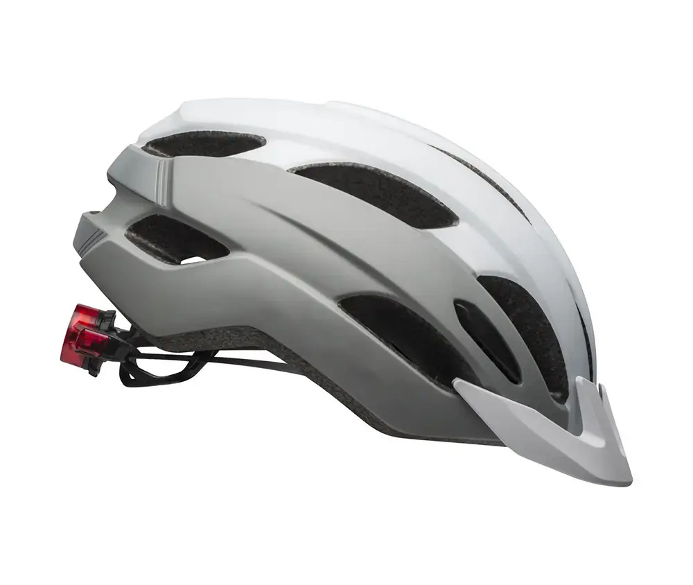 Bell Trace LED MTB Fietshelm Mat Wit/Zilver